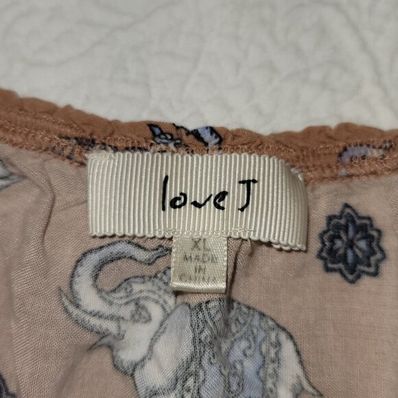 832. Love J Short Sleeve Blouse Brown Sz XL - Picture 6 of 8